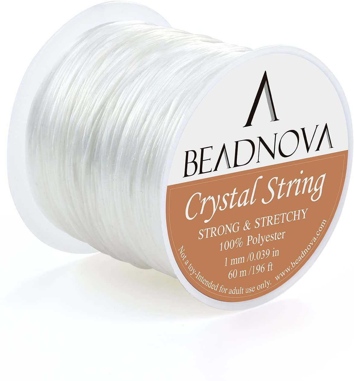 BEADNOVA 1mm Elastic Stretch Crystal String Cord for Jewelry Making Bracelet Bea