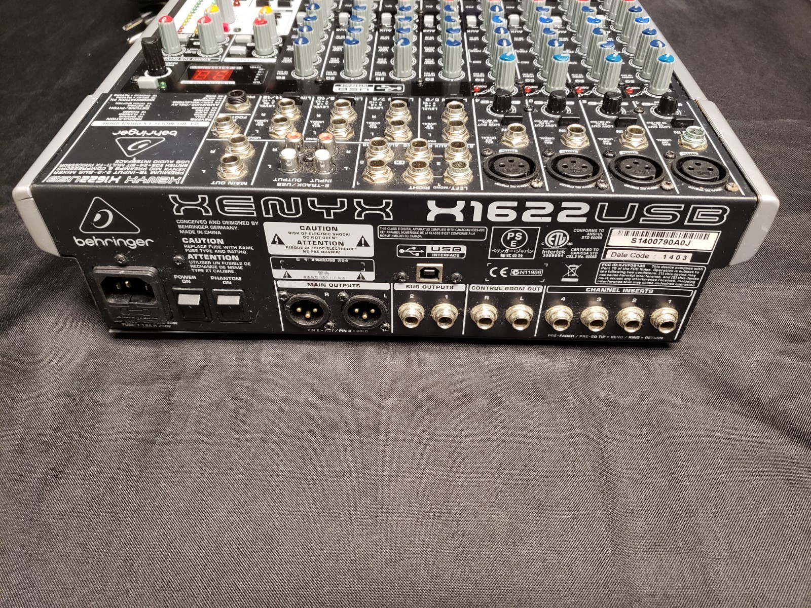 Read Tested Behringer Xenyx X1622USB Multi-FX Processor USB Audio Interface