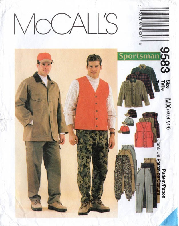 HUNTING COAT, VEST, PANTS & HAT – McCall’s 9583, Men’s 40-44 or 46-50