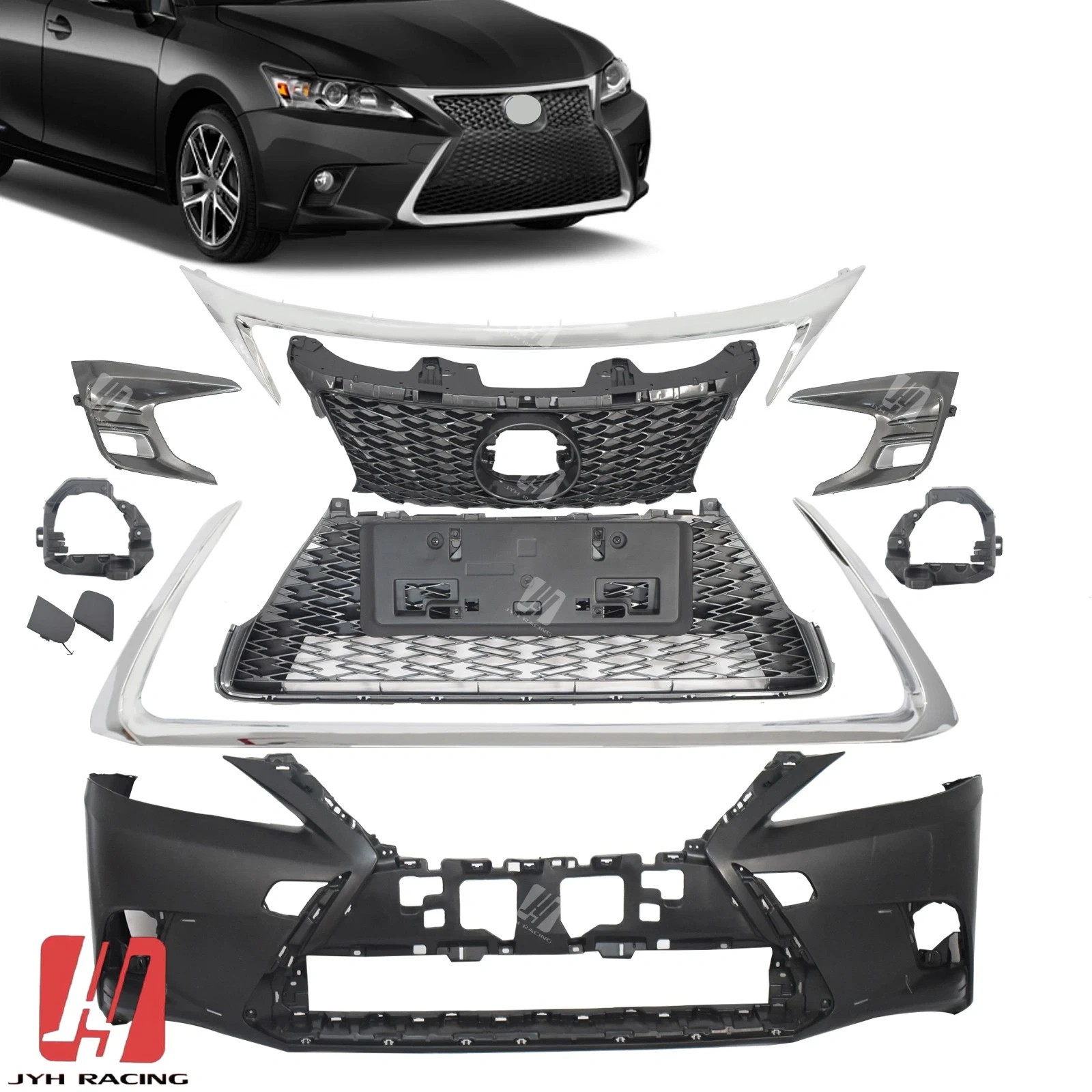 Fits Lexus CT200h Sport Style 2011-2017 Complete Front Bumper Cover Grille Set