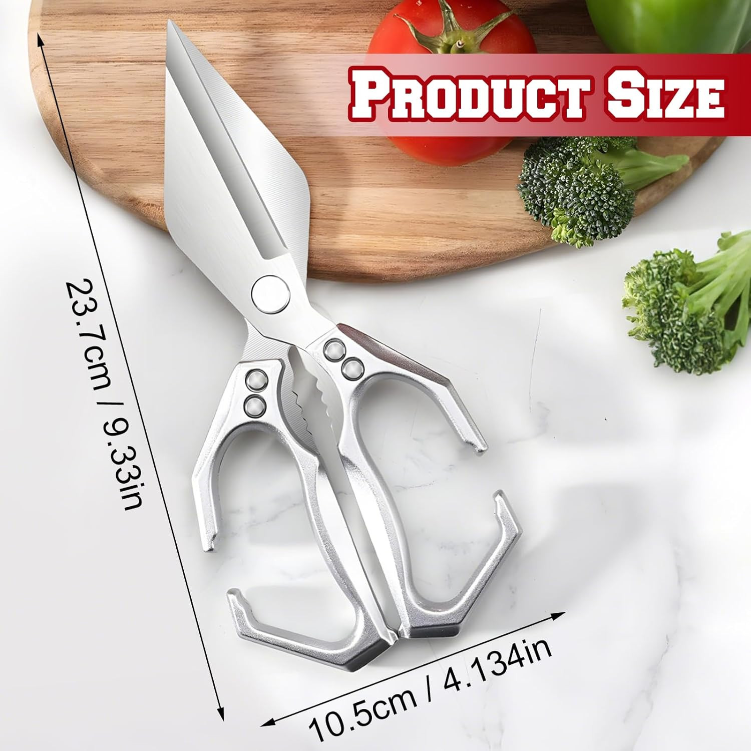 Multifunctional Heavy-Duty Kitchen Shears,oultry Scissors,Stainless Silver