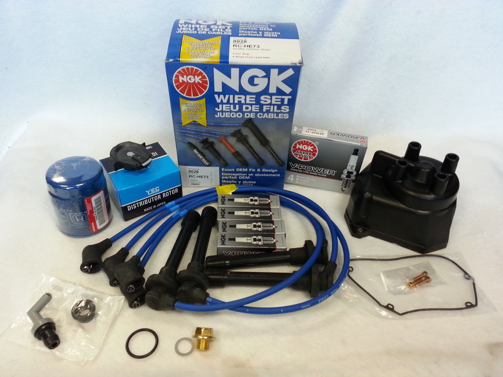 Tune-Up Kit Cap Rotor NGK Wires-Spark Plug PCV for Honda Accord LX EX 1998-2002