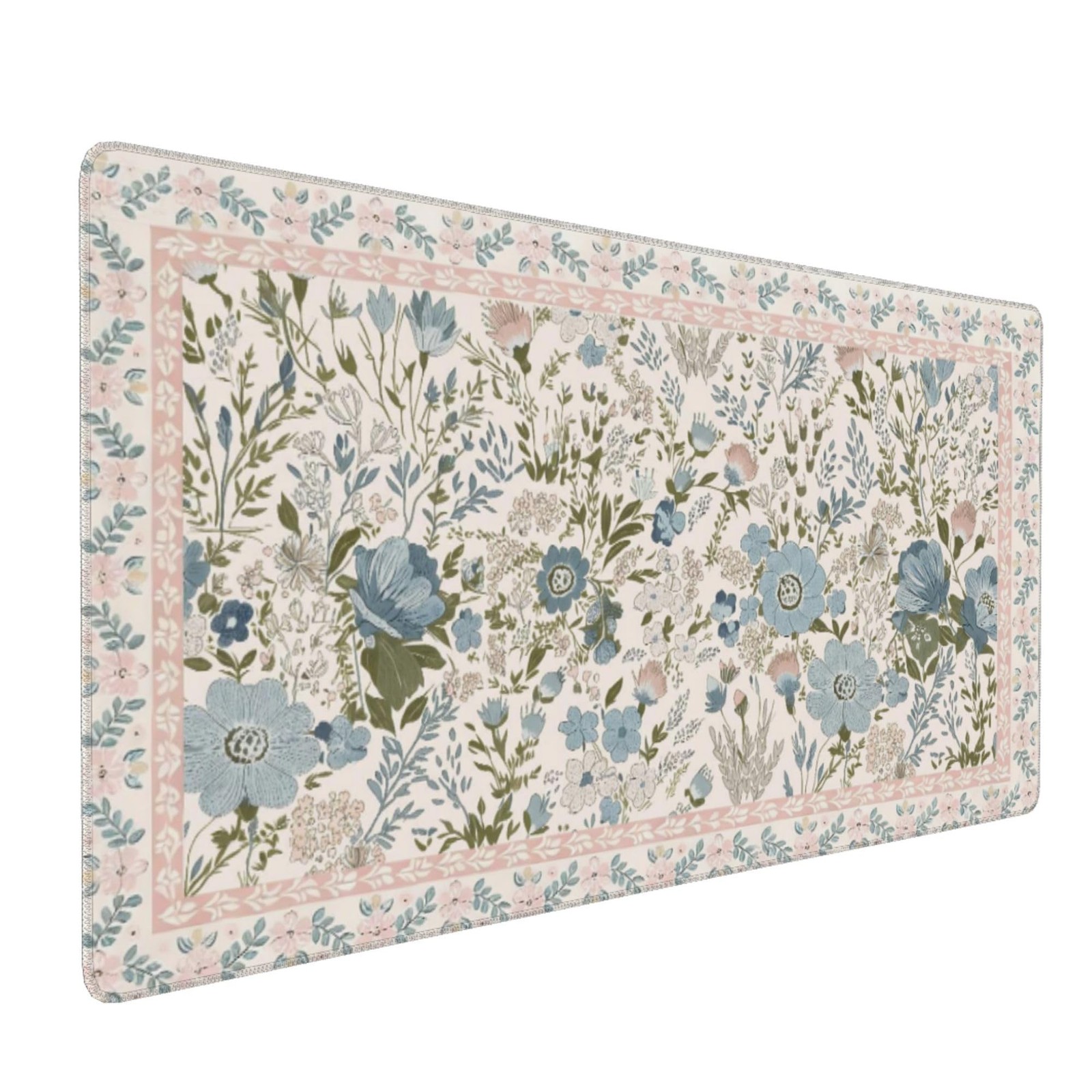 Aesthetic Pink Floral Desk Pad, XXL Large Mouse Pad for Desk with Anti-Slip &...