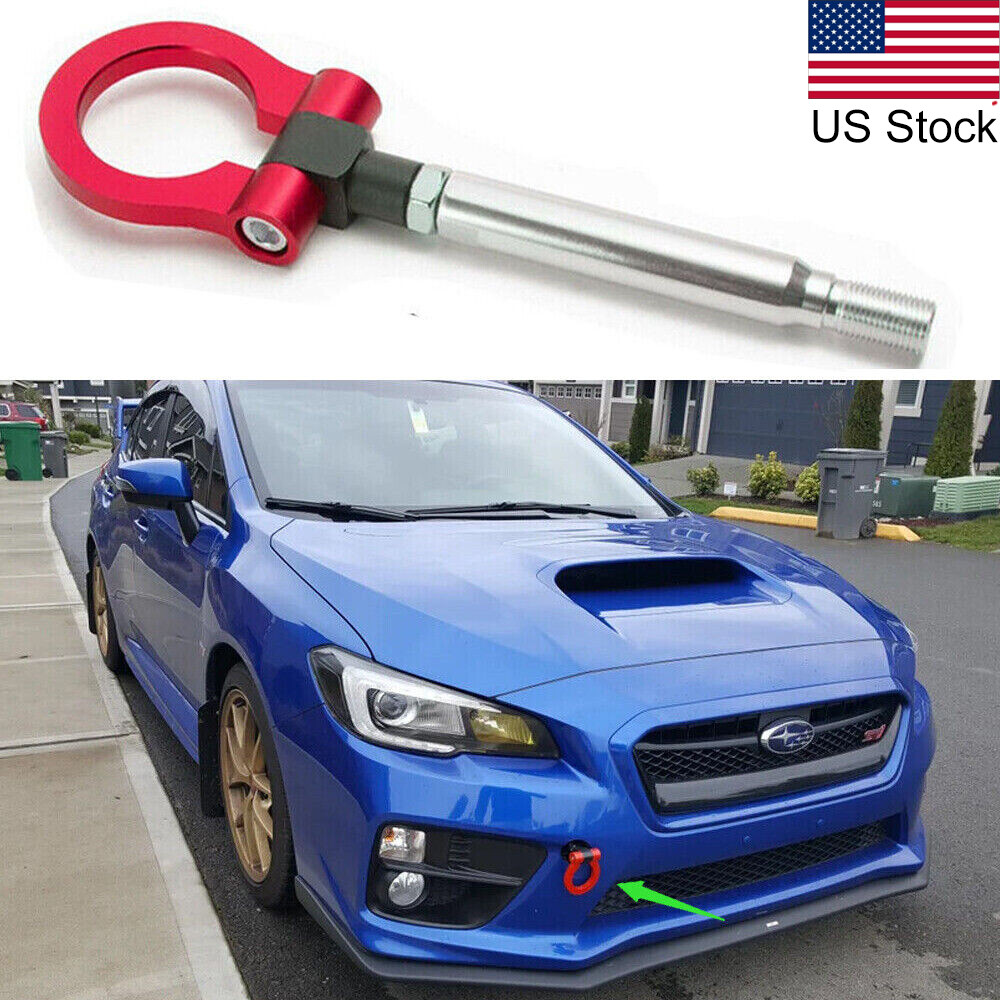 JDM Red Track Racing Tow Hook Trailer For 2013-2022 Subaru WRX STI BRZ Impreza