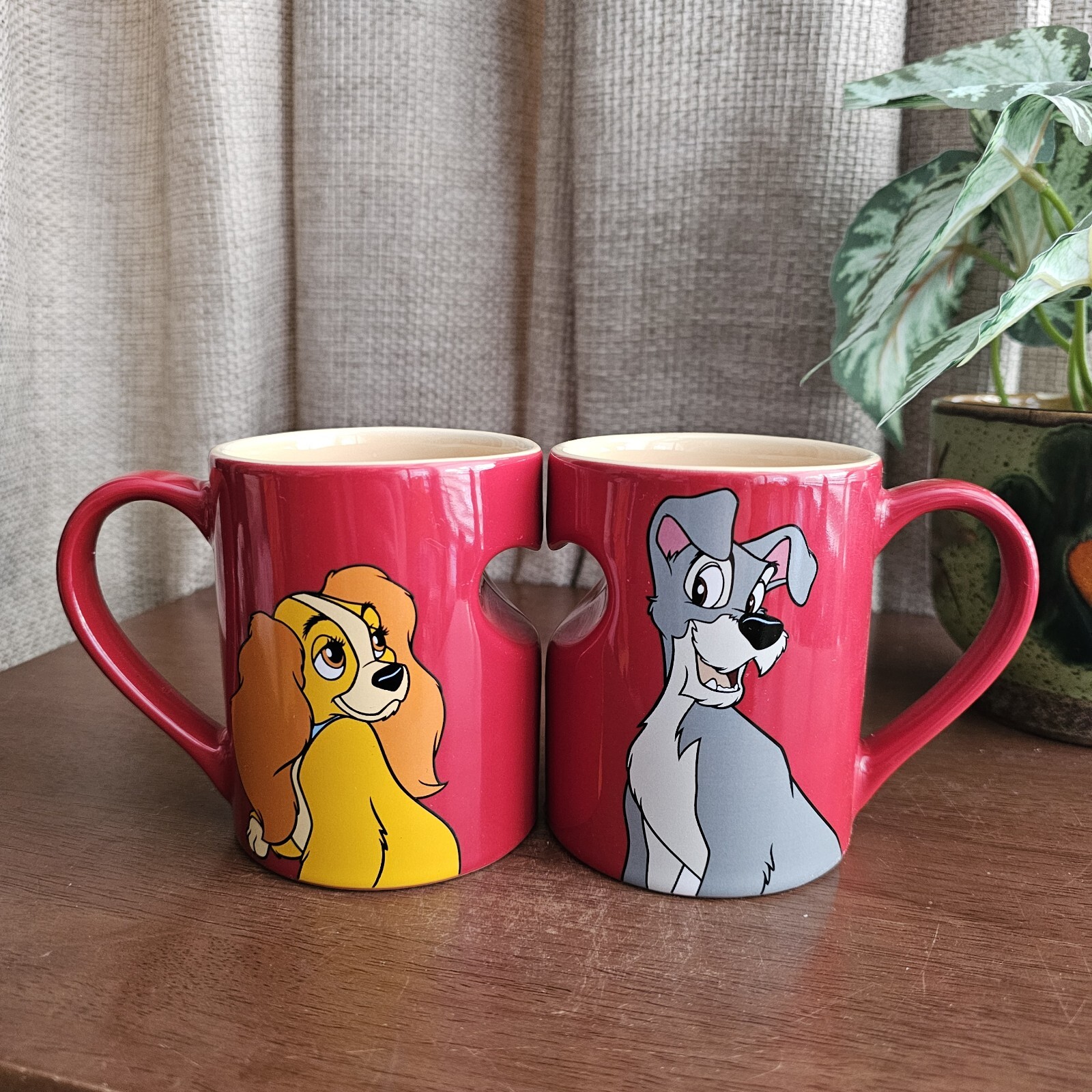 Disney Parks Lady And The Tramp Pair Of Mugs Matching Xmas Gift