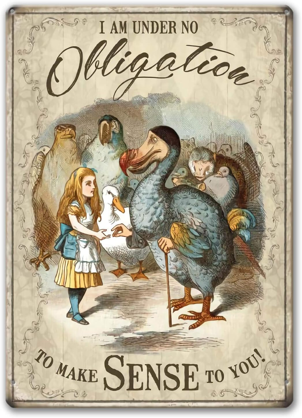 Agedsign Alice in Wonderland Poster Vintage Metal Tin Sign 8" x 12" Rustic