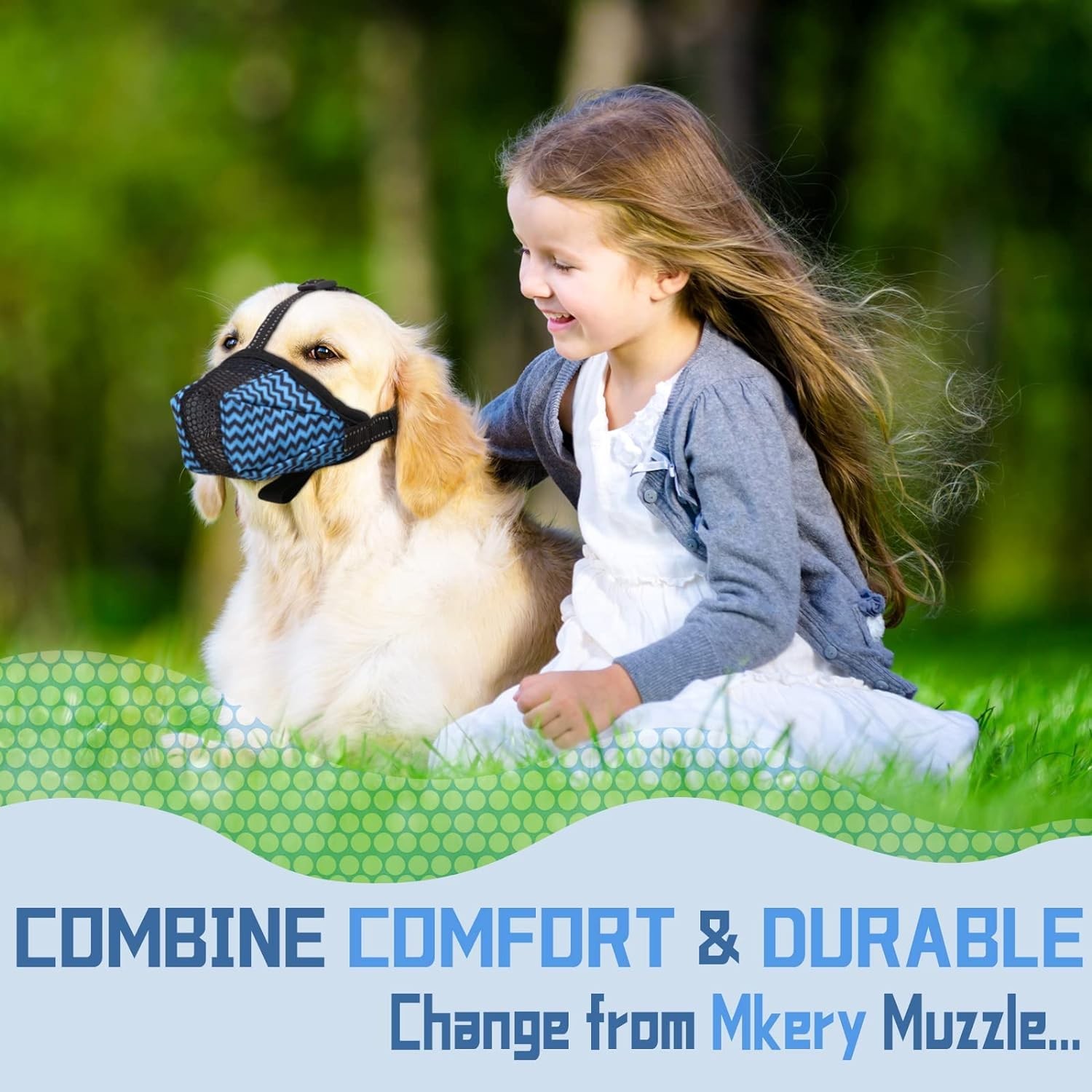 Dog Muzzle, Air Mesh Breathable Muzzle for Medium Large Sized Dogs to Anti & ...