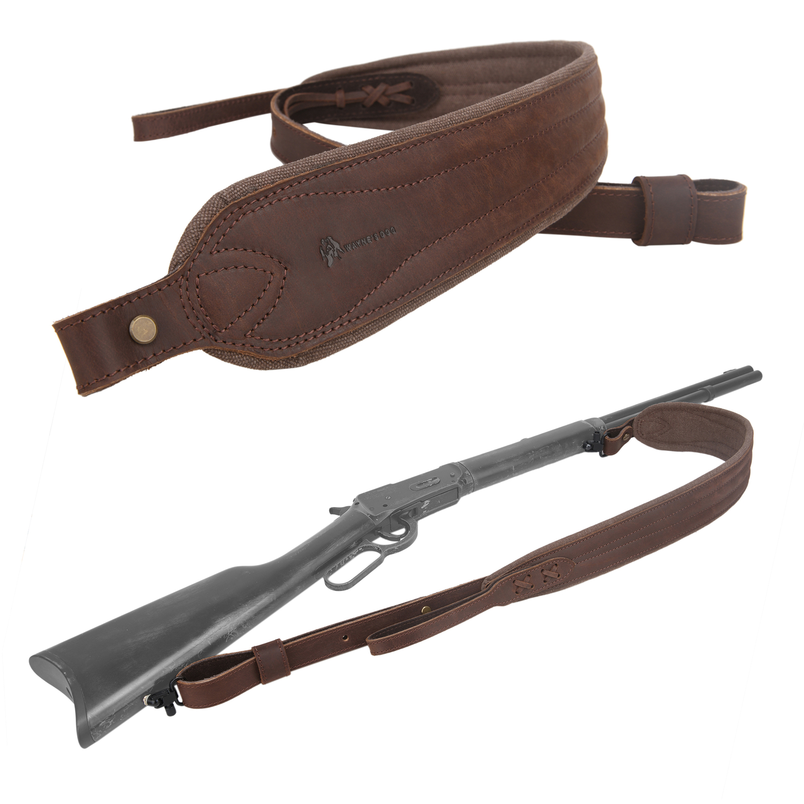 Cowhide Leather Rifle Sling Gun Carrying Strap Shooting Rest Sling for Hunting