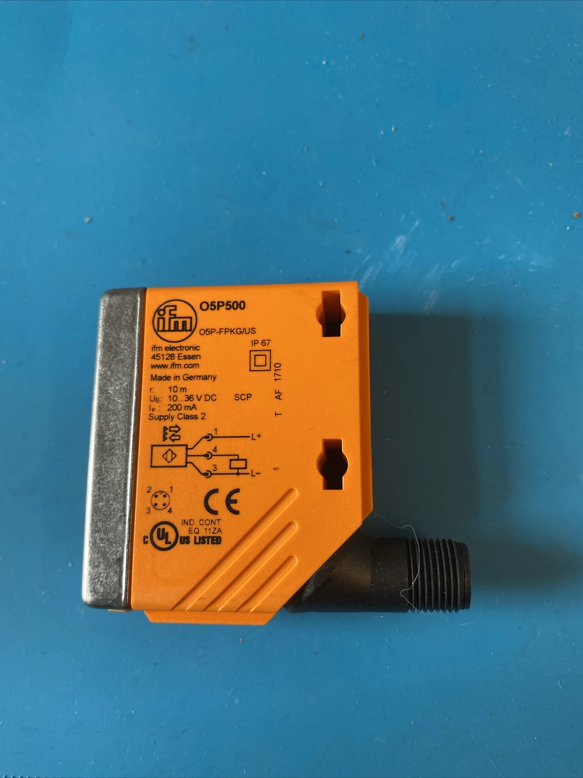 IFM O5P500 / O5P-FPKG/US Retro Reflective Sensor 10-36vdc 10m 200ma