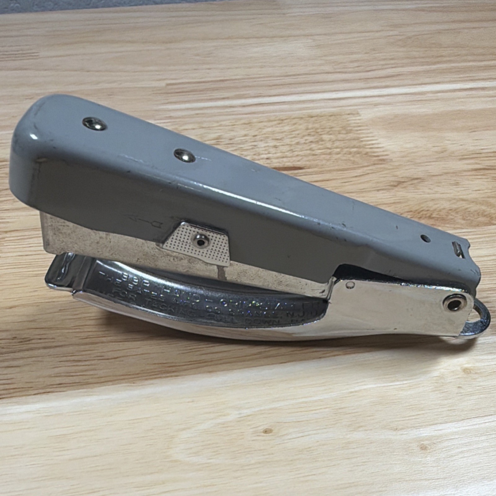 Bates 88P Hand-Grip Standard Stapler Metal Construction Gray Chrome USA