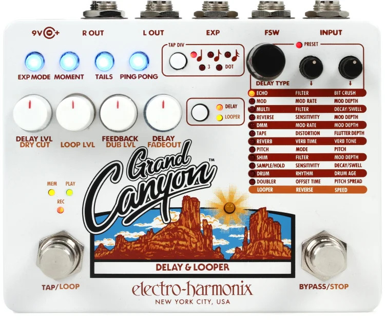 Electro-Harmonix Grand Canyon Delay and Looper Pedal