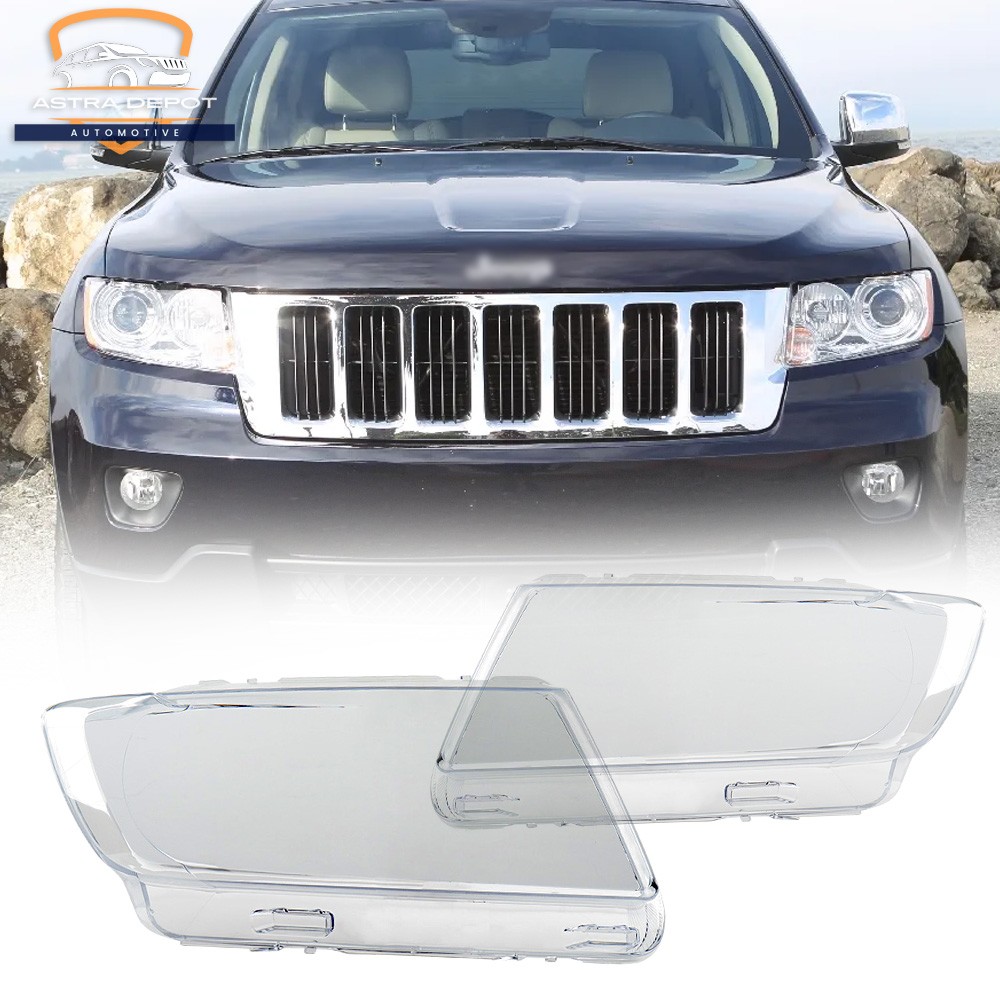 Clear Plastic Headlight Lens Cover Replacement for 2011-2013 Jeep Grand Cherokee