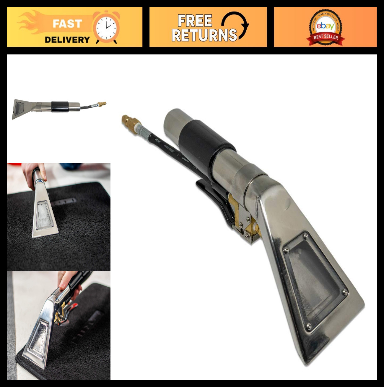 Upholstery Cleaner Hand Tool with Viewing Window - Carpet Extractor for Deep Cle