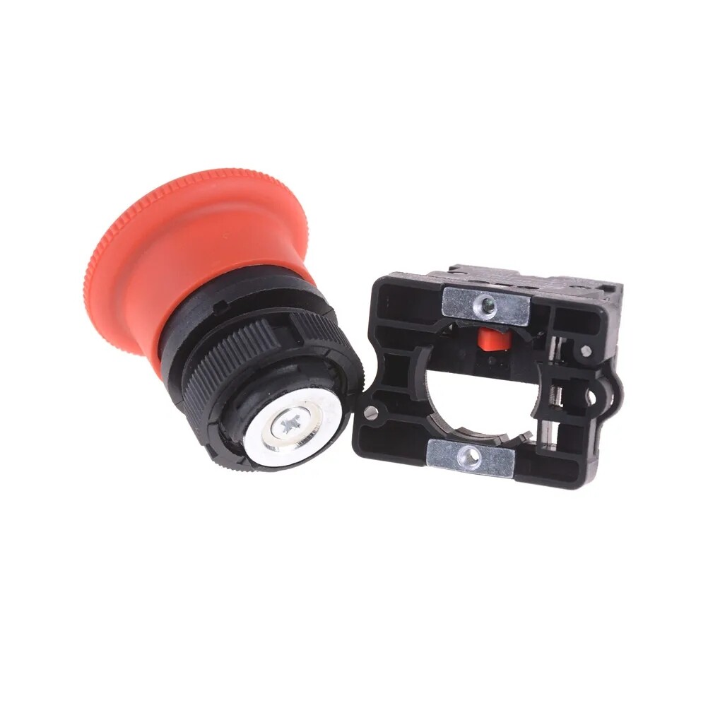 Industrial High-Voltage Emergency Stop Mushroom Switch Red N/C Machine AC 600V