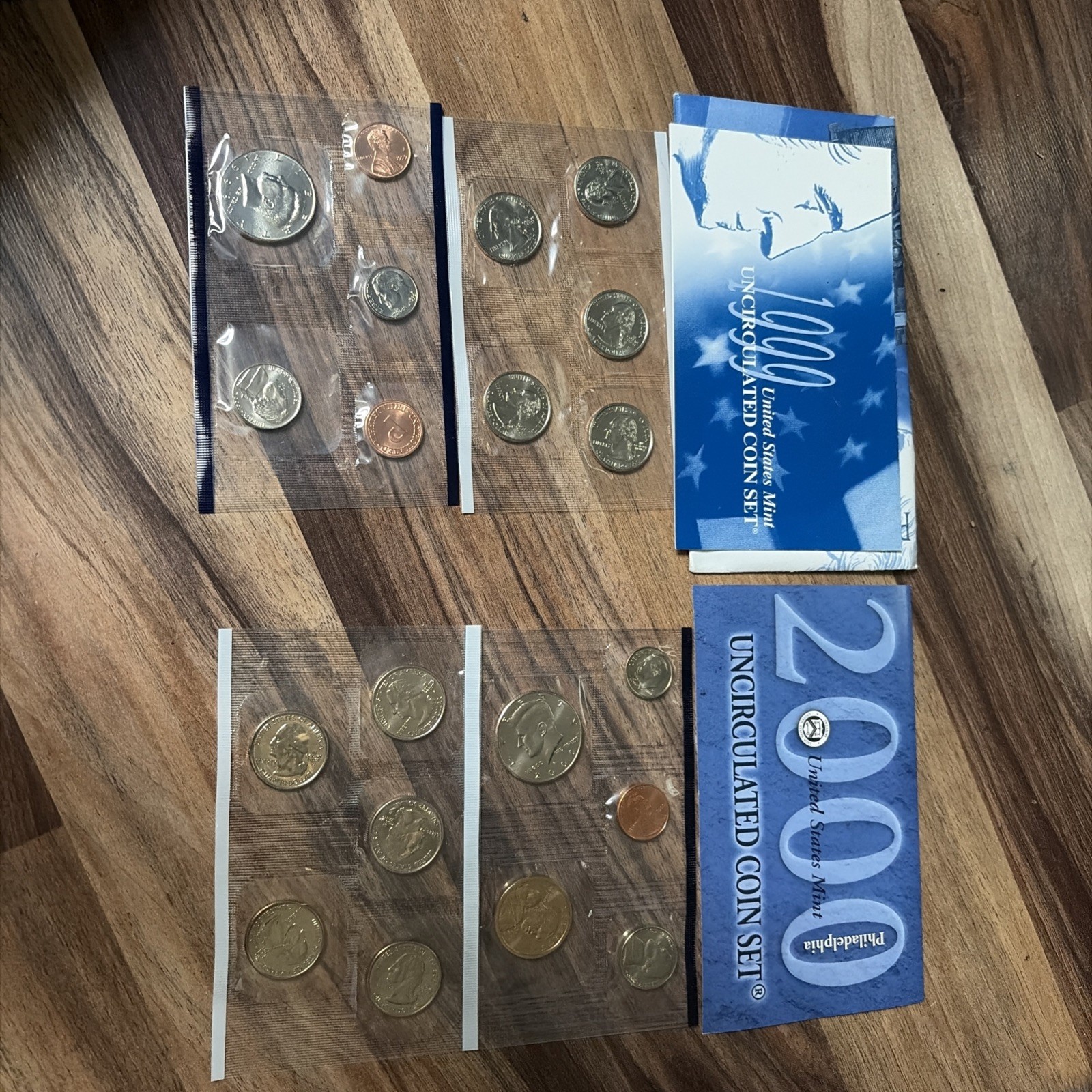 1999-2000 P&D Mint Uncirculated US Coin Set with Envelopes and COAs 2 Sets