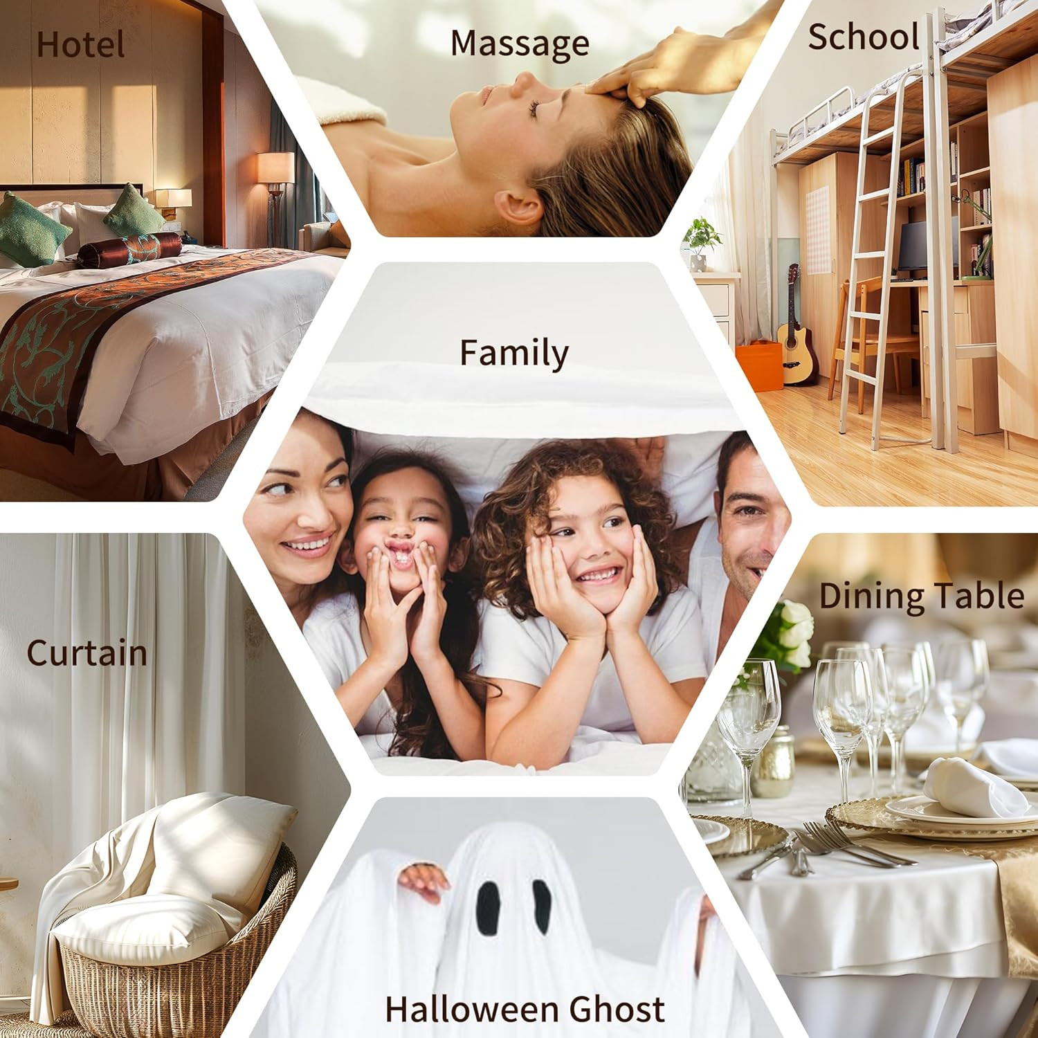 Bulk Full Flat Sheets Only, White 6 Pack Quick Sort Top Bed Sheet, Color-Coded H