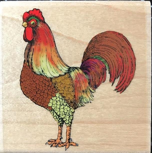 NEW Stampabilities Rubber Stamp FANCY GRADE A ROOSTER disc wd mntd