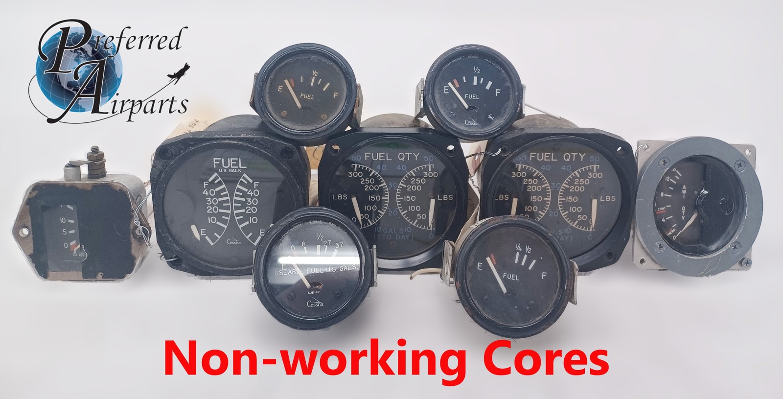Lot of 9 Core Aircraft Water and Fuel Quantity Indicators-See below details