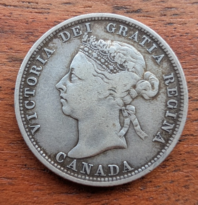 1899 Canada Silver 25 Cents coin - Victoria