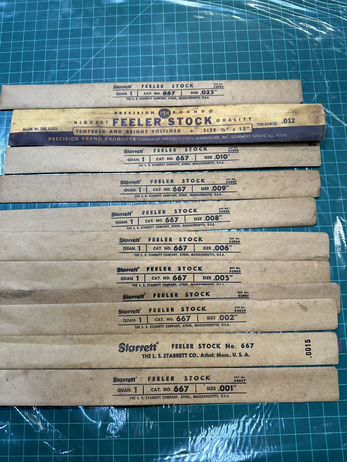STARRETT 667 Feeler Gauge Stock lot of 11 See Picture . Old Stock
