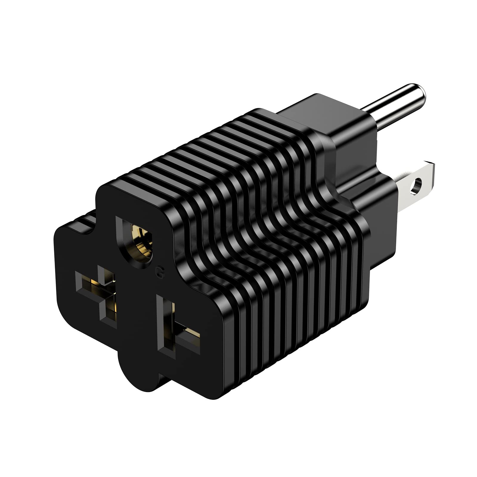 15 Amp Household AC Plug to 20 Amp Adapter, Nema 5-15P to 5-15R/ 5-20R, 5-15P...