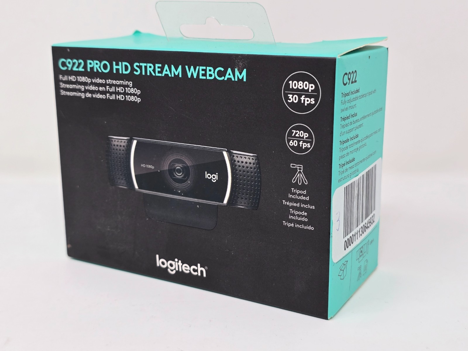 Logitech C922 Pro HD Stream Webcam Web Camera + Tripod 1080P 30FPS - 960-001087