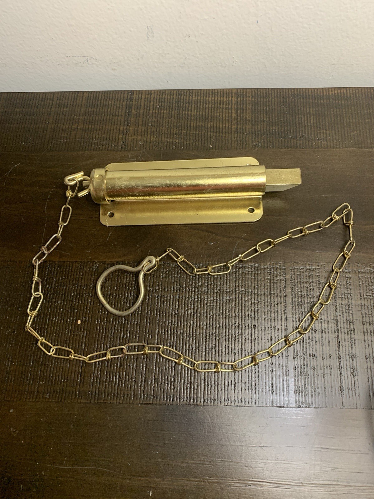 Vintage Surface Mount Spring Bolt Door Lock Latch W/ Chain