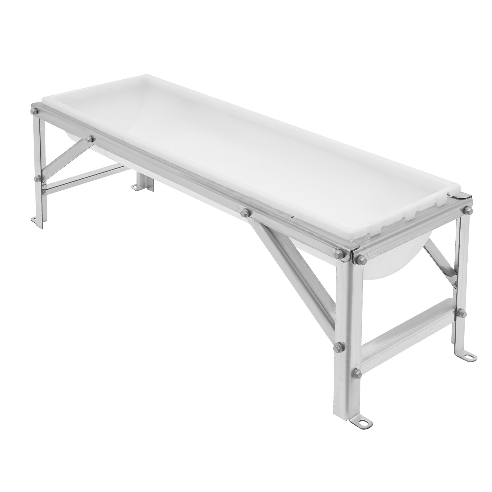 35L Livestock Rectangular Feed Trough Feed Trough Feeder w/Stand Floor Standing