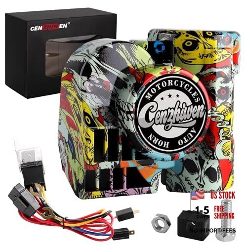 Motorcycle Air Horn Kit 12V 150db Super Loud Car Horn, with Air 09 Colorful diy