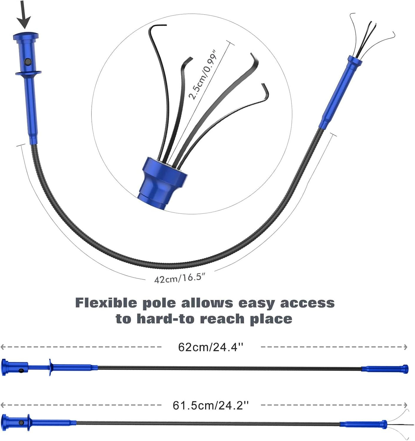 Housolution Grabber Tool Magnetic Four-Claw Picker, Bendable Hose Reacher Pickup