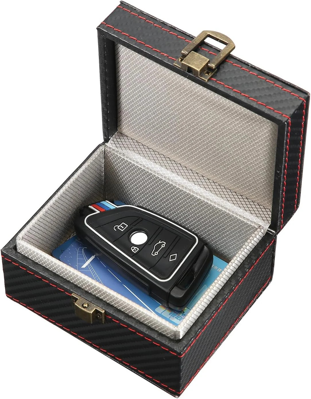 Car Key Signal Blocker Box Compatible with Faraday Box for Car Keys,Carbon Fiber