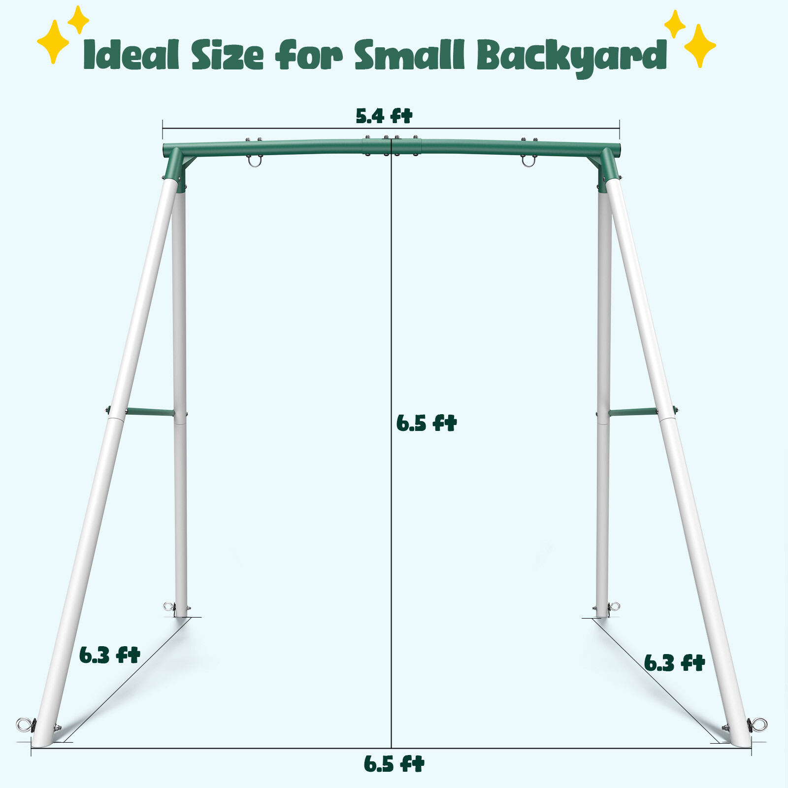 500lbs Heavy Duty Metal Swing Set for Kids Backyard with 50" Large Saucer Swing
