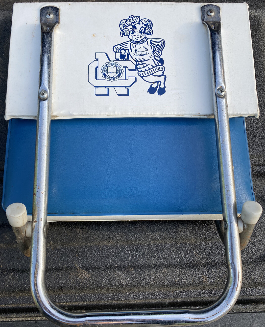 Vintage Rare UNC North Carolina Tar Heels Folding Stadium Tailgate Seat Ramses