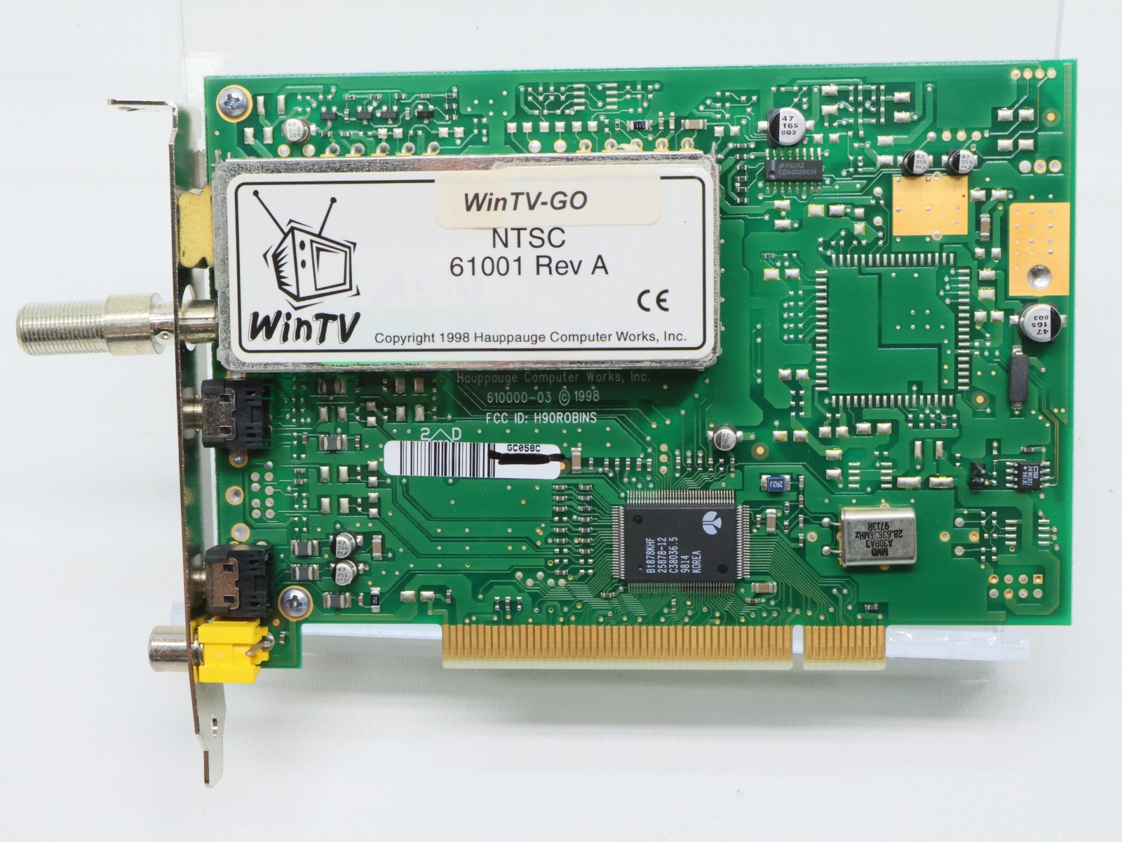 Vintage Hauppauge WinTV-GO NTSC 61001 Rev A PCI TV Tuner Capture Card w/ Disc