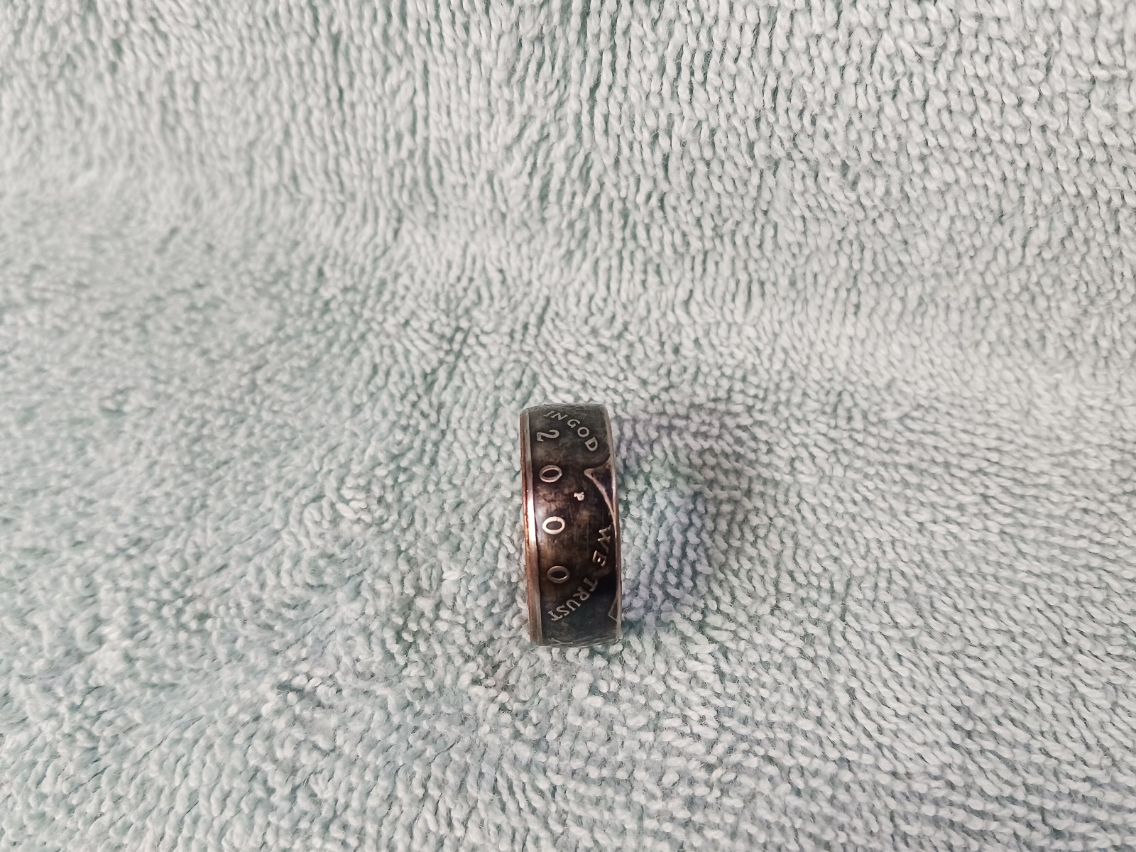 2000 Kennedy Half Dollars size 10 coin ring handmade mixed metals