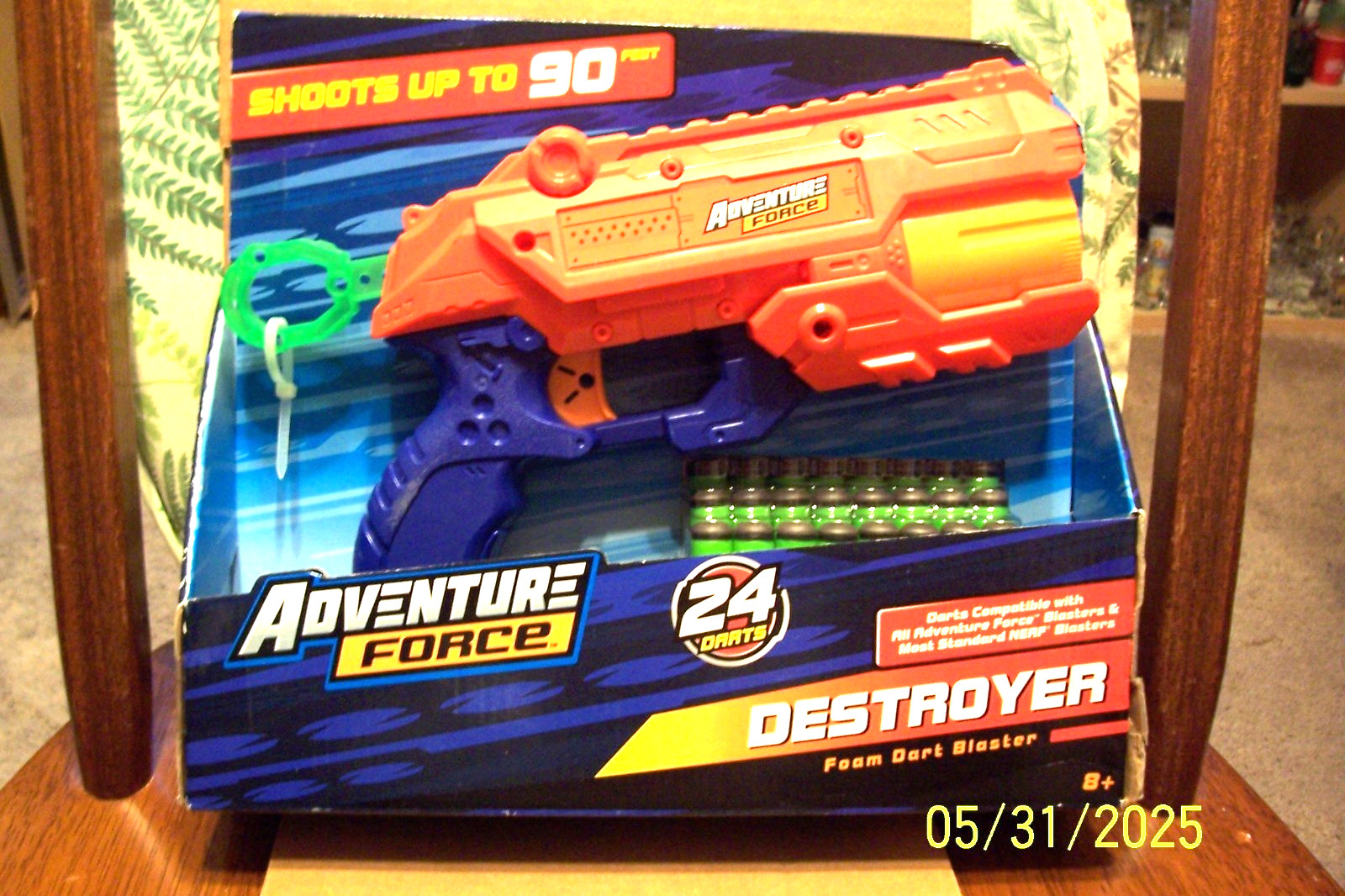 Adventure Force Destroyer Foam Dart Blaster Shoots to 90' Rotating Barrel - NEW