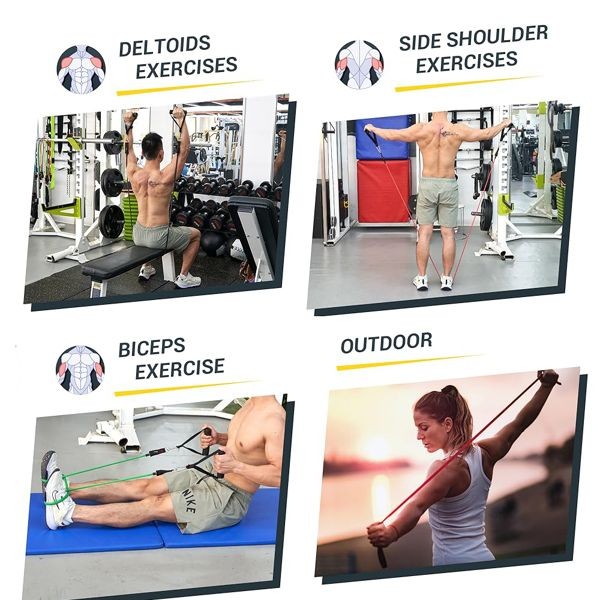 5 PC Resistance Bands Set - Workout Exercise Fitness Bands - NEW