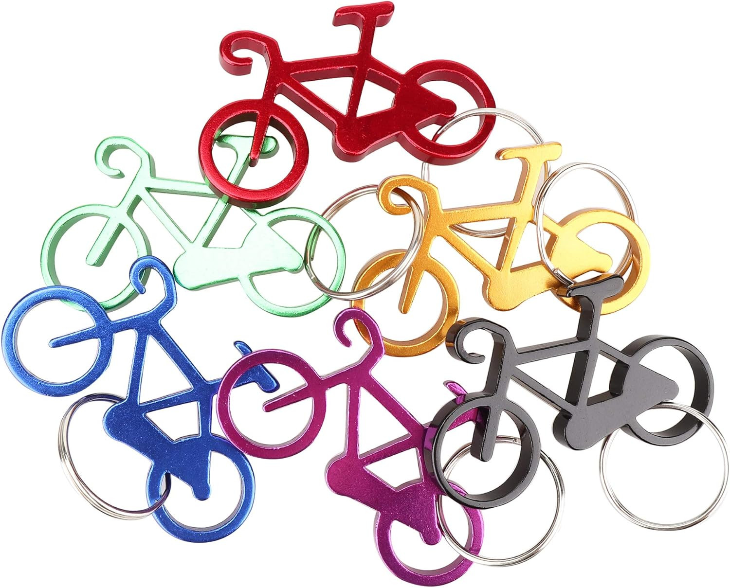 Bicycle Bottle Opener with Keychain Key Tag Chain Ring Accessories 6PCS…