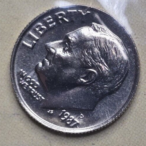 1987 P Roosevelt Dime 10C Philadelphia Mint Cello Free Shipping