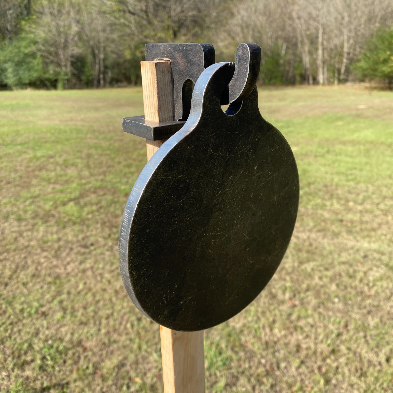 6" Round 3/8" AR500 Steel Shooting Target - Range Gong Plate w/ 1x2 Topper Hook