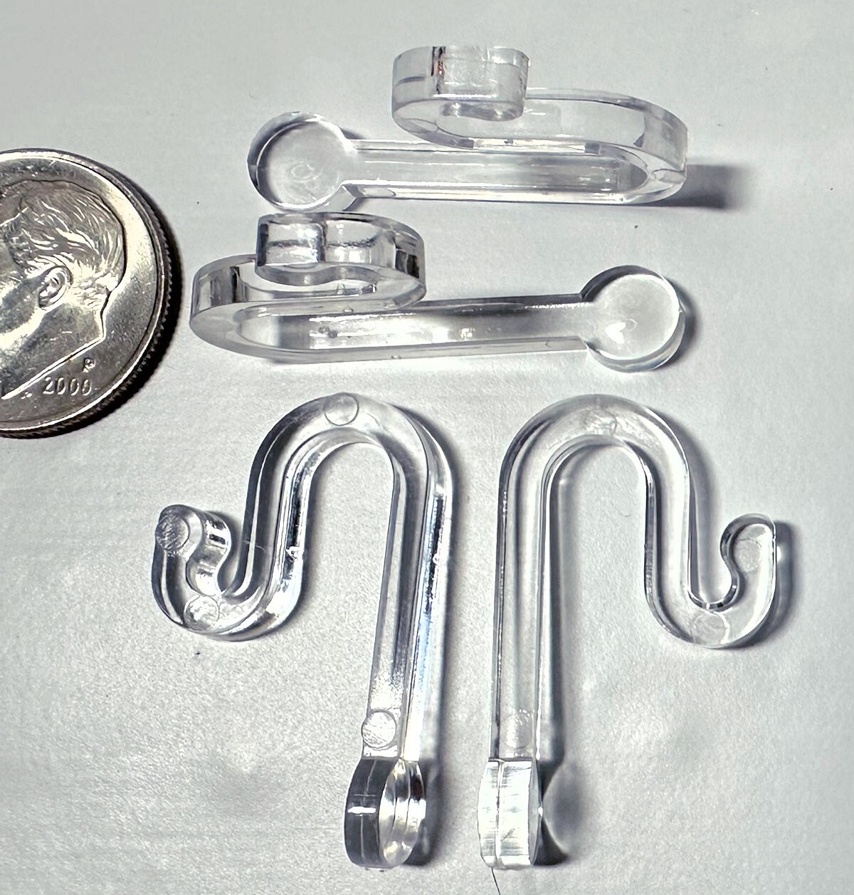 Bead Hooker, 10 Clear Acrylic 1 Inch Display Hooks *