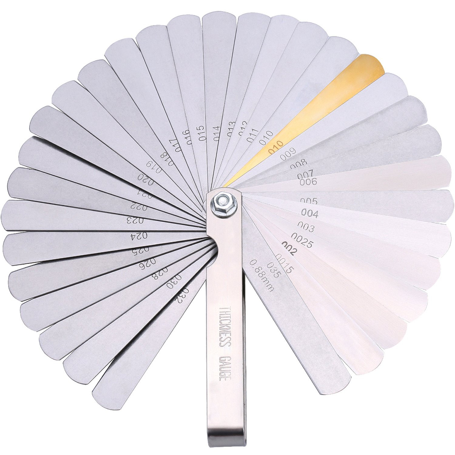 32 Stainless Steel Blades Feeler Gauge Dual Marked Metric and Imperial Gap Gauge