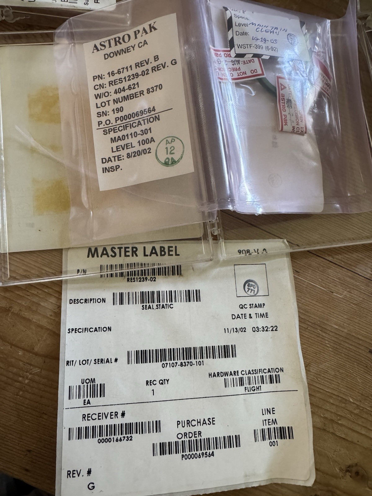 NASA Shuttle Quad Check Valve Seal Space Flight Hardware RES1239-02 Furon