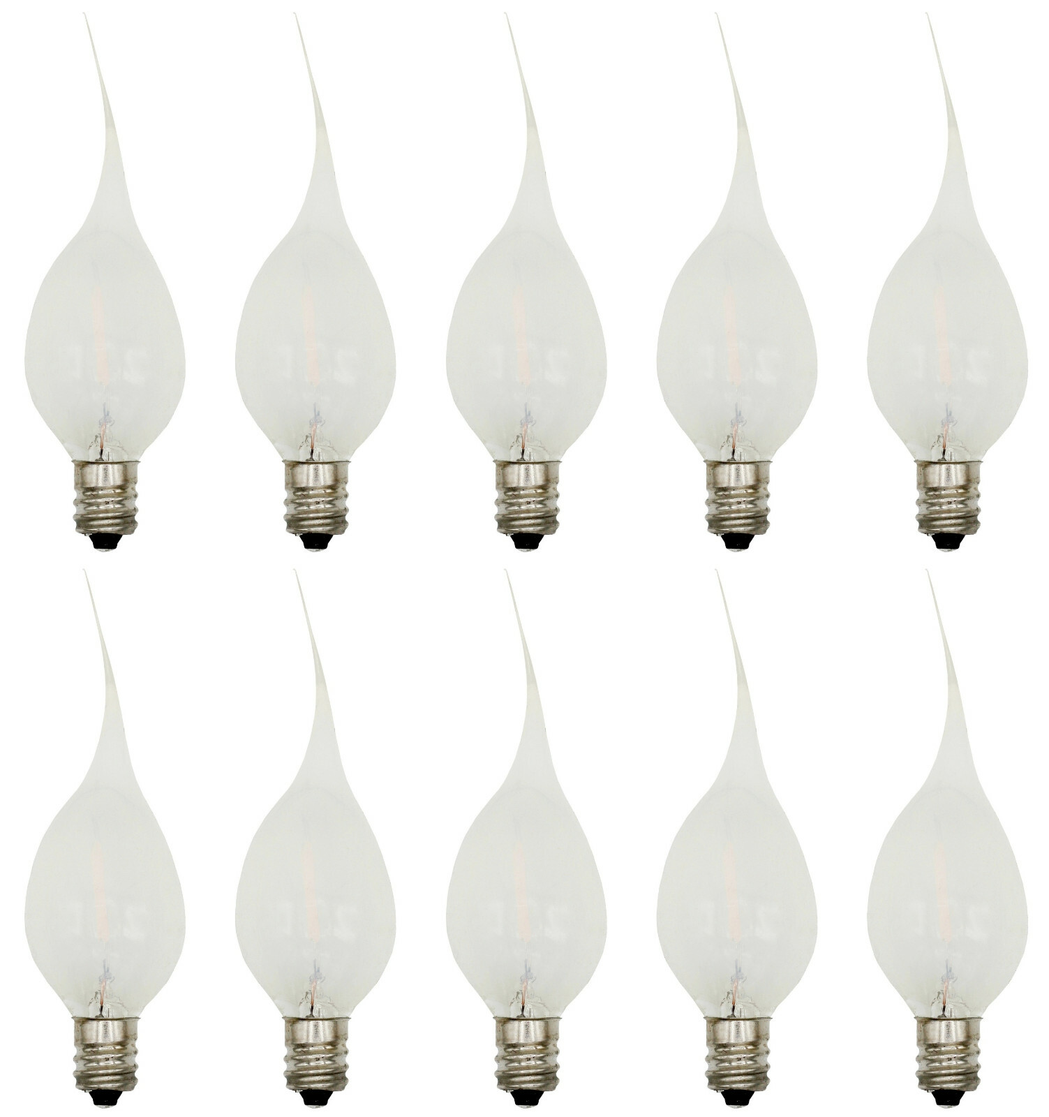 10 Silicone Dipped LED Night Light Bulbs, For Window Candles C7 Base, 0.7w,120v