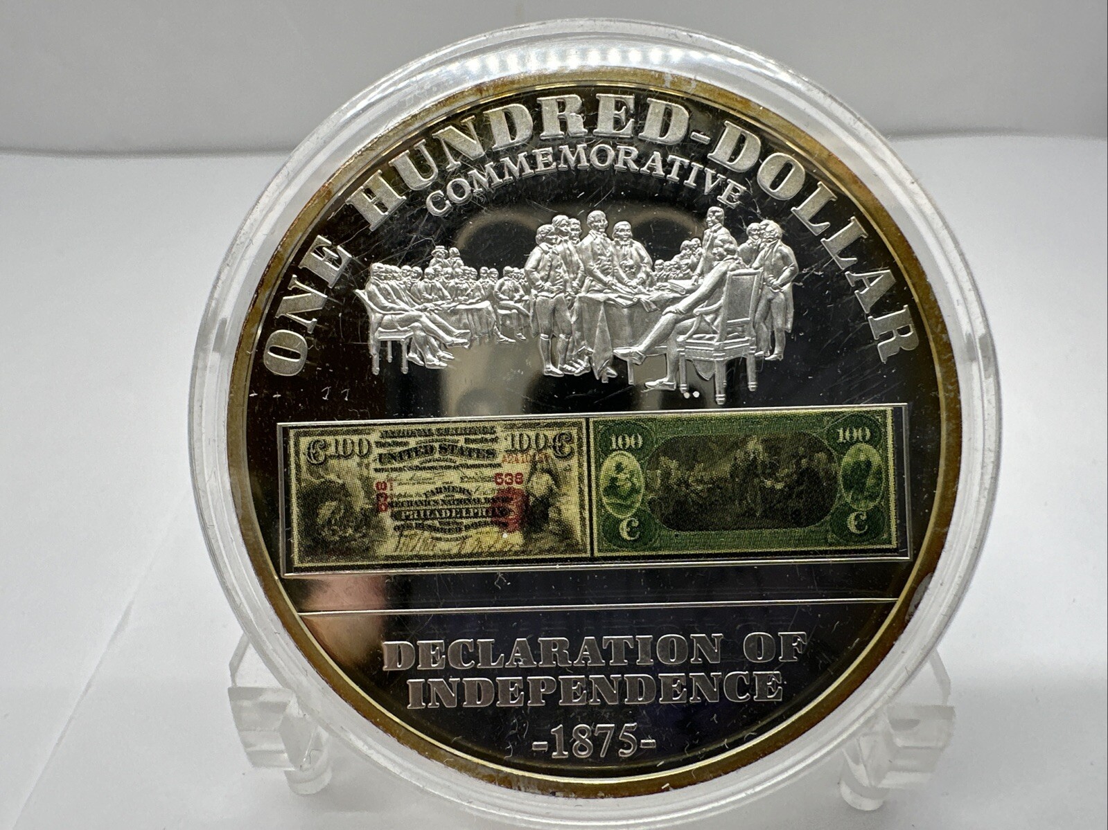 American Mint 1875 Declaration Independence 100 Dollar CommemorativeProof CB8-11