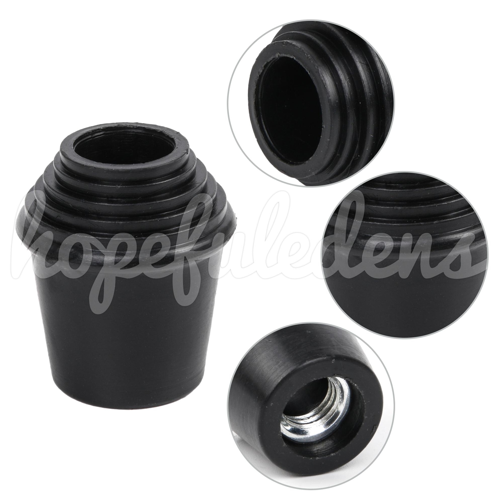 20pcs Black Rubber Bass Drum Threaded Feet Cap Replacement for Gretsch