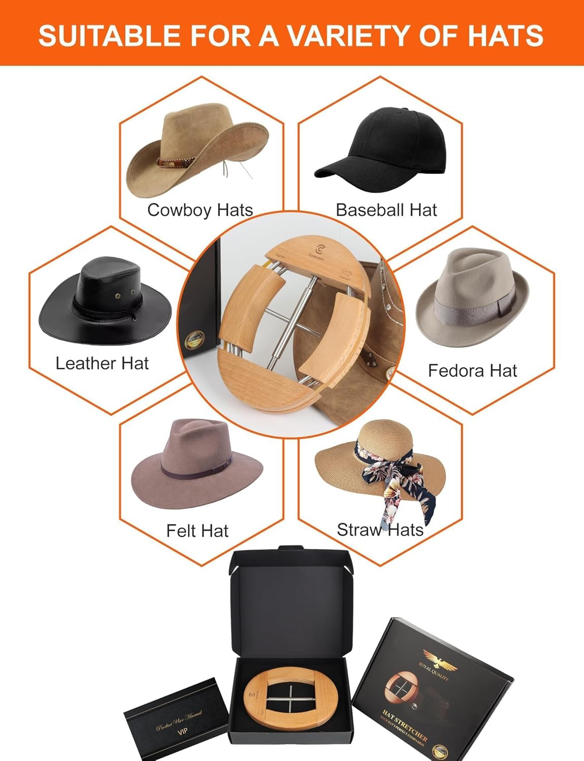 Hat Stretcher 4 Way Expander Cowboy Baseball Cap Hat Shaper Adjustable Tool