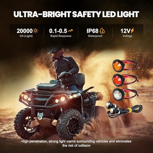 UTV Turn Signal Kit with Horn, ATV SXS Blinker Kit with Brighter LED