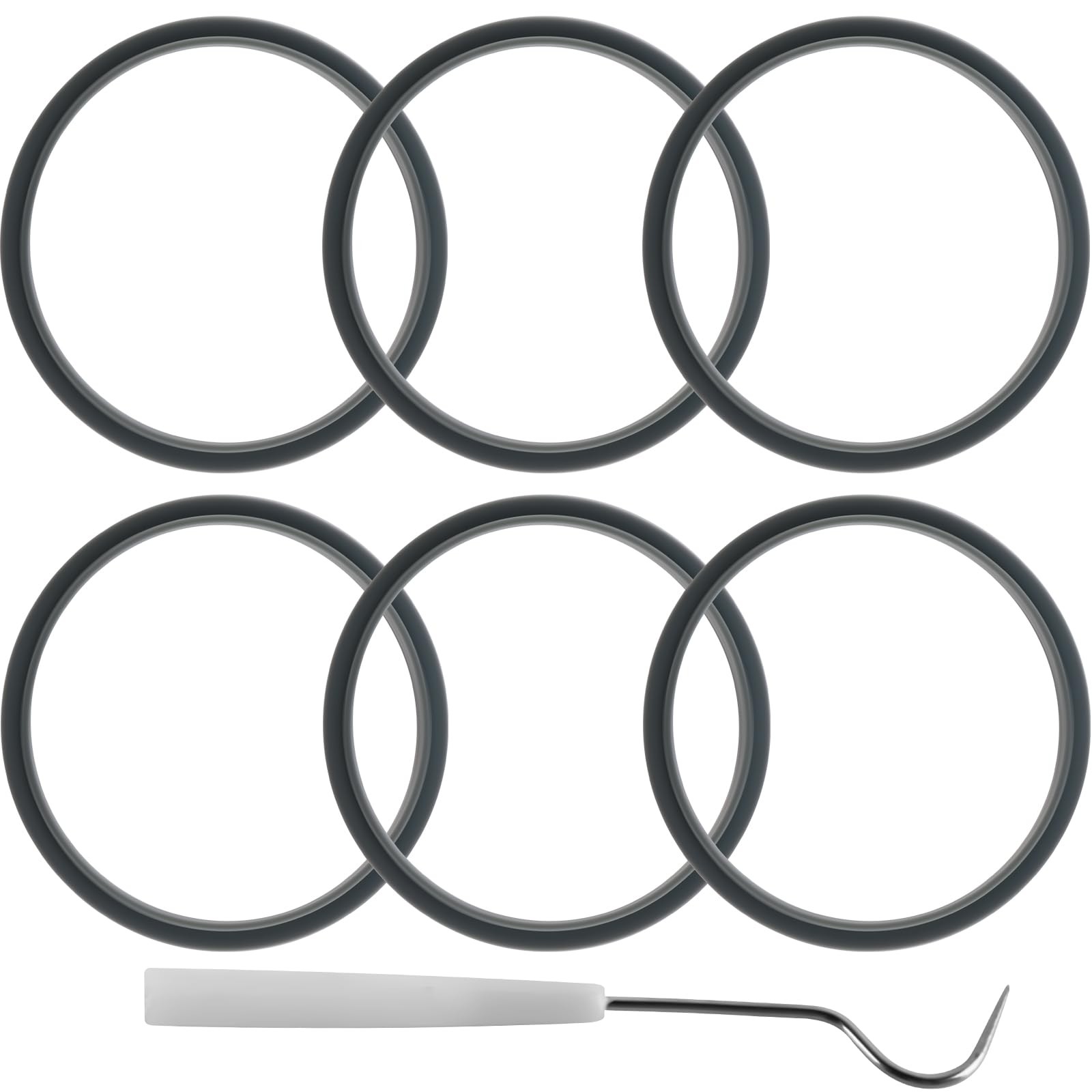 Equust 6-pack Sealing Gaskets Replacement Parts Fits for Small, Gray