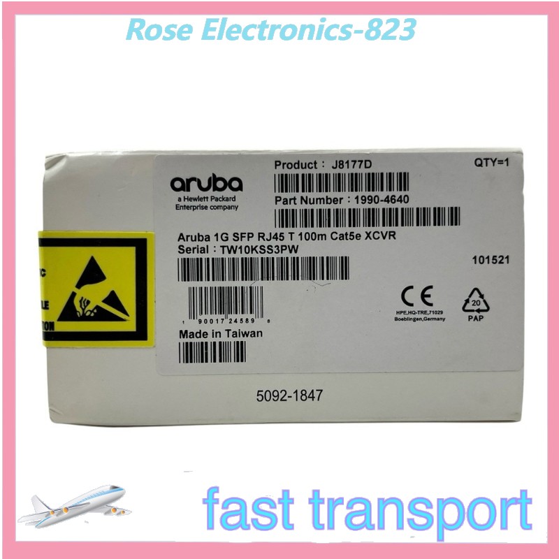 New HPE Aruba J8177D 1G SFP T RJ45 100m Cat5e Transceiver 1990-4640 XCVR